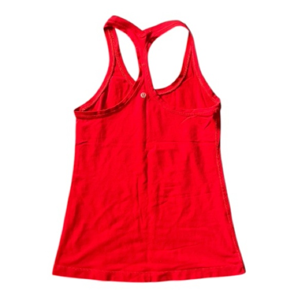 #093, Lululemon Women's Red Racerback Tank Top, no tag but is size 8 - Picture 2 of 2